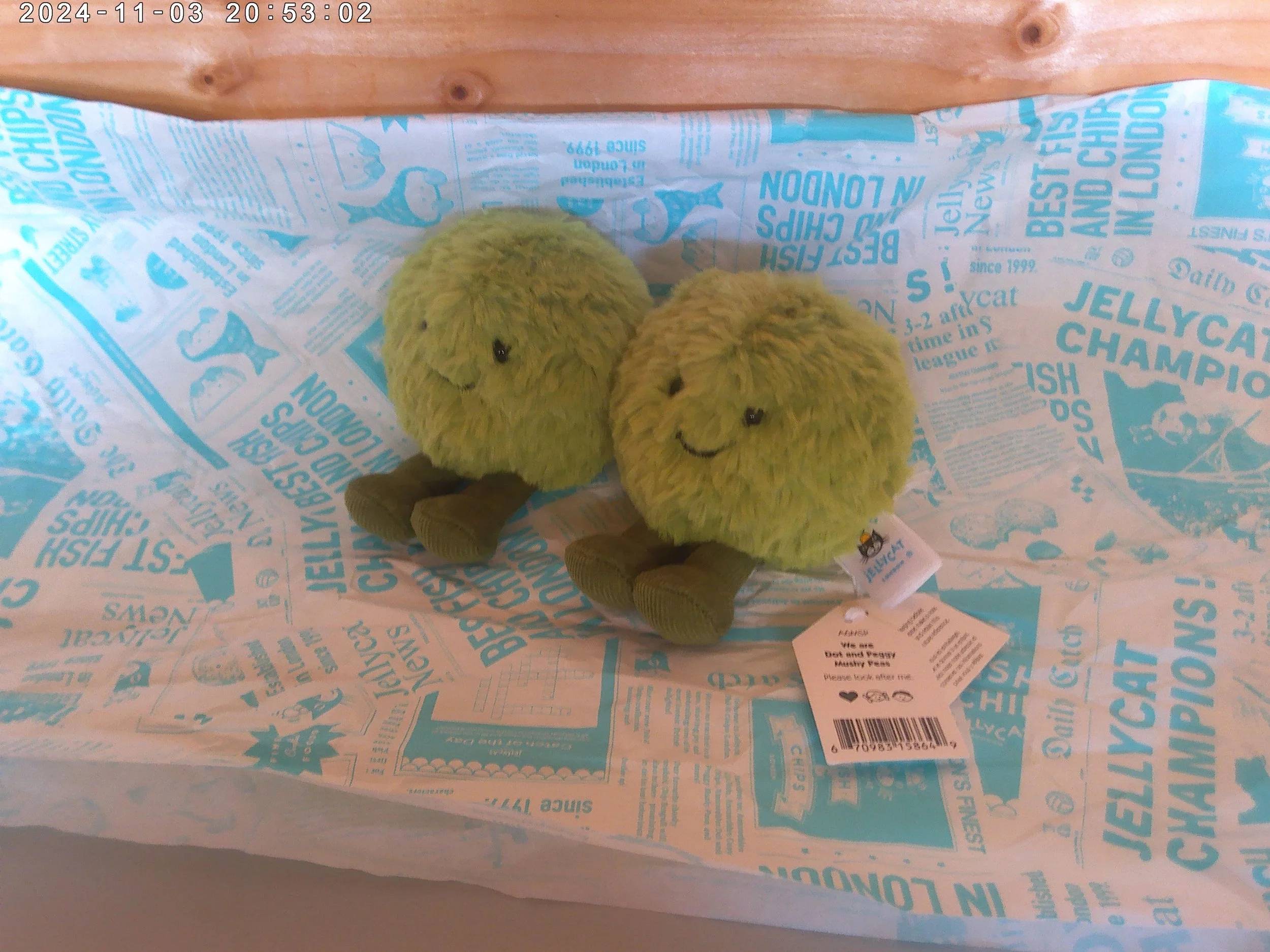 Jellycat Selfridges Exclusive Dot & Peggy Mushy Peas - New with
